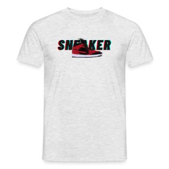 Sneaker lettering with sneaker - Men's T-Shirt - heather grey - Front - AI Model Male 178 dark (178cm)