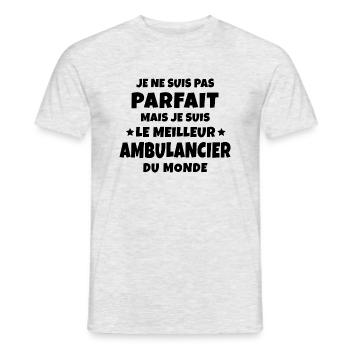 pas parfait mais je suis le meilleur ambulancier - T-shirt homme - gris chiné - Devant - AI Model Male 178 dark (178cm)