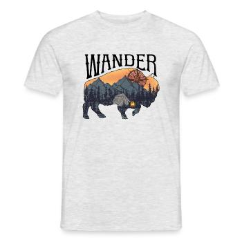 Wandern Campen Camping Outdoor Wandertour Wanderer - Männer T-Shirt - Grau meliert - Vorne - AI Model Male 178 dark (178cm)