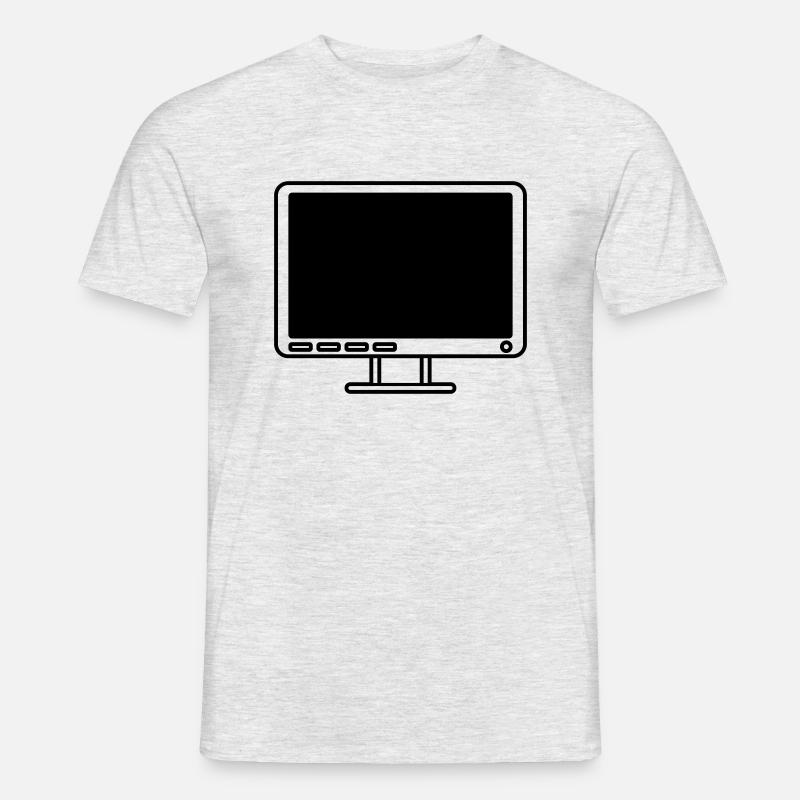 Bildschirm Anzeige Computer Icon - Männer T-Shirt - Grau meliert