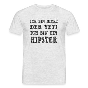 Hipster YETI - Männer T-Shirt - Grau meliert - Vorne - AI Model Male 178 dark (178cm)