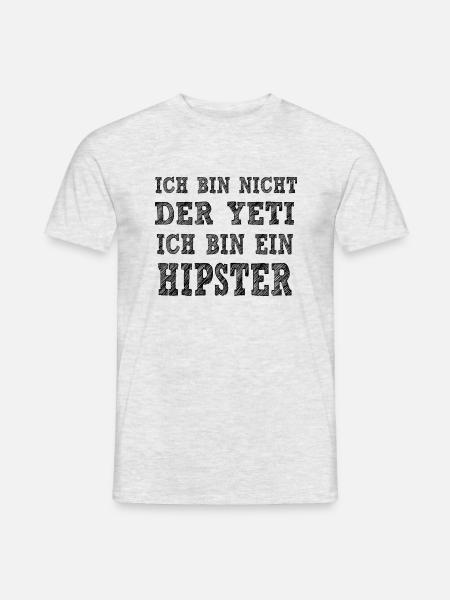 Hipster YETI - Männer T-Shirt - Grau meliert