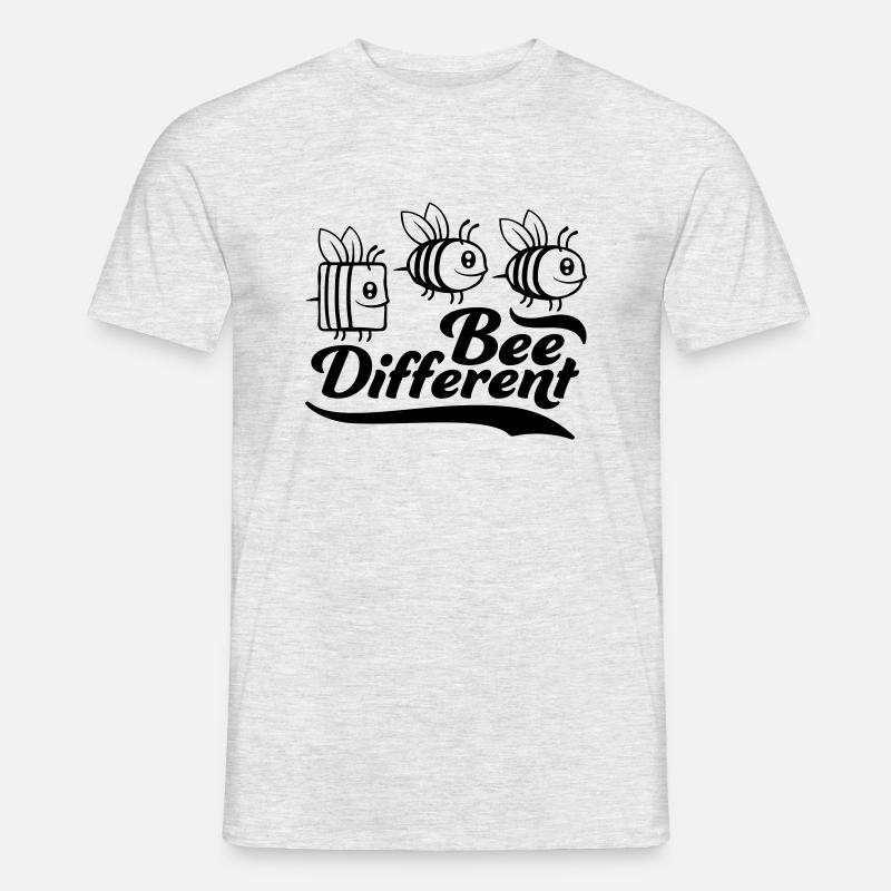 bee different Spruch Zitat - Männer T-Shirt - Grau meliert