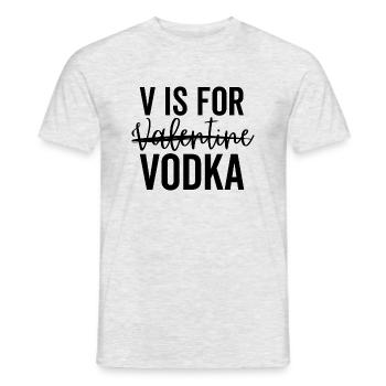 V wie Valentine Vodka - Männer T-Shirt - Grau meliert - Vorne - AI Model Male 178 dark (178cm)