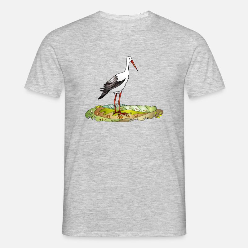 Storchenvogel - Männer T-Shirt - Grau meliert