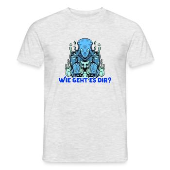 space themed logo - Männer T-Shirt - Grau meliert - Vorne - AI Model Male 178 dark (178cm)