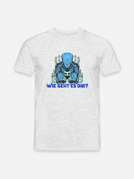 space themed logo - Männer T-Shirt - Grau meliert