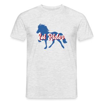 Islandpferd Reiter Pferd Island Tölt Grafik - Männer T-Shirt - Grau meliert - Vorne - AI Model Male 178 dark (178cm)