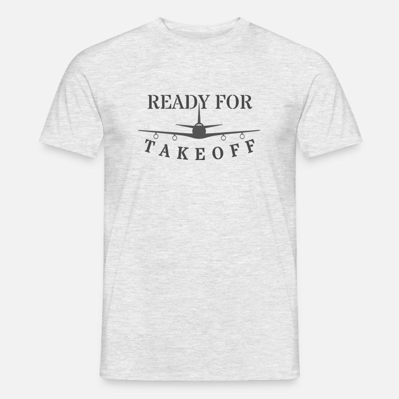Ready for Take off - dark - Männer T-Shirt - Grau meliert