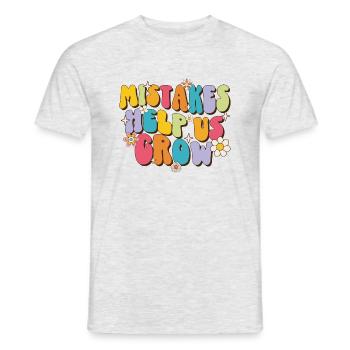 Fehler helfen uns zu wachsen - Lehrer Schüler Schule - Männer T-Shirt - Grau meliert - Vorne - AI Model Male 178 dark (178cm)
