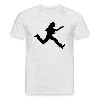 Action Gitarrist Silhouette Rockmusik - Männer T-Shirt - Grau meliert - Vorne - AI Model Male 178 dark (178cm)