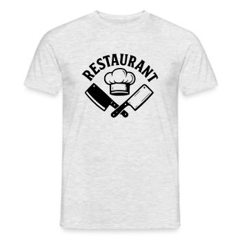 Restaurant - Men's T-Shirt - heather grey - Front - AI Model Male 178 dark (178cm)