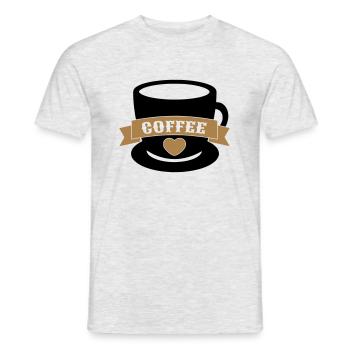 coffee - Men's T-Shirt - heather grey - Front - AI Model Male 178 dark (178cm)