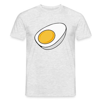 Ei gekocht zur Hälfte geteilt - Männer T-Shirt - Grau meliert - Vorne - AI Model Male 178 dark (178cm)