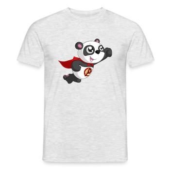 Panda super-héros - T-shirt homme - gris chiné - Devant - AI Model Male 178 dark (178cm)