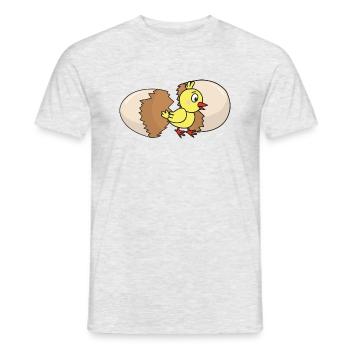 Poulet volaille poulets de poule oeuf oeuf de pâques oeuf de pâques - T-shirt homme - gris chiné - Devant - AI Model Male 178 dark (178cm)