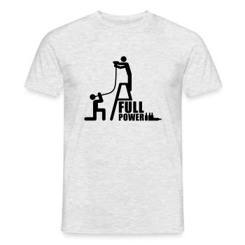 full_power__f1 - Men's T-Shirt - heather grey - Front - AI Model Male 178 dark (178cm)