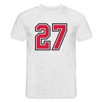 27 sports jersey football number - T-shirt homme - gris chiné - Devant - AI Model Male 178 dark (178cm)