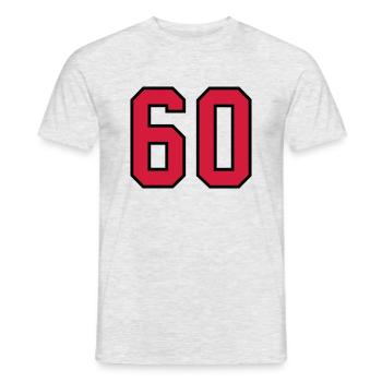 60 sports jersey football number new - Men's T-Shirt - heather grey - Front - AI Model Male 178 dark (178cm)