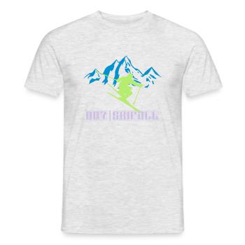 Skiing 007 - Men's T-Shirt - heather grey - Front - AI Model Male 178 dark (178cm)