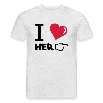i_love_her - Männer T-Shirt - Grau meliert - Vorne - AI Model Male 178 dark (178cm)