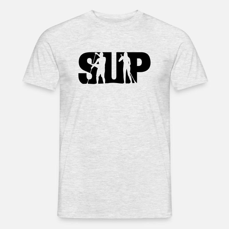 SUP - Stand Up Paddle - Männer T-Shirt - Grau meliert