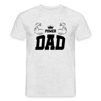 dad power - Männer T-Shirt - Grau meliert - Vorne - AI Model Male 178 dark (178cm)