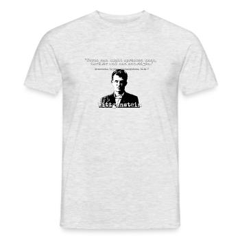 Wittgensteins Tractatus und der berühmte Satz Nr 7 - Männer T-Shirt - Grau meliert - Vorne - AI Model Male 178 dark (178cm)