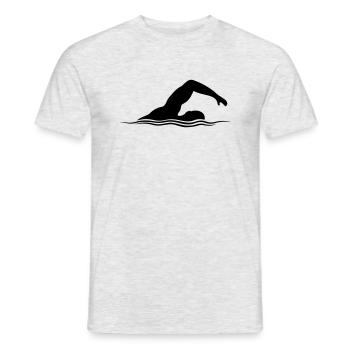 Sport Schwimmer Silhouette - Männer T-Shirt - Grau meliert - Vorne - AI Model Male 178 dark (178cm)