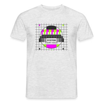 Testbild System fährt hoch - Männer T-Shirt - Grau meliert - Vorne - AI Model Male 178 dark (178cm)
