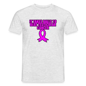 Il faut des balles pour vaincre le cancer du testicule 3 - T-shirt homme - gris chiné - Devant - AI Model Male 178 dark (178cm)