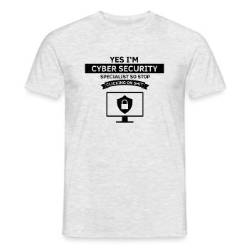 Cybersecurity Design for Hackers and Cyber Security - Men's T-Shirt - heather grey - Front - AI Model Male 178 dark (178cm)