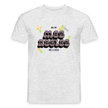 ma vie mes règles mes choix - T-shirt homme - gris chiné - Devant - AI Model Male 178 dark (178cm)