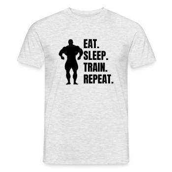 Bodybuilder Krafttraining Fitness Muskel Sportler - Männer T-Shirt - Grau meliert - Vorne - AI Model Male 178 dark (178cm)