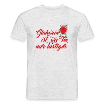 Glühwein ist wie Tee, nur lustiger - Männer T-Shirt - Grau meliert - Vorne - AI Model Male 178 dark (178cm)