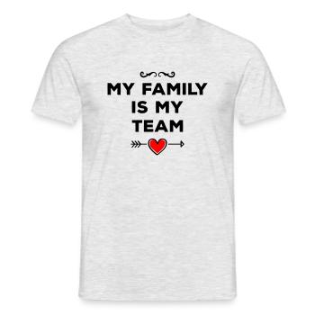 my family is my team heart 2 - Men's T-Shirt - heather grey - Front - AI Model Male 178 dark (178cm)