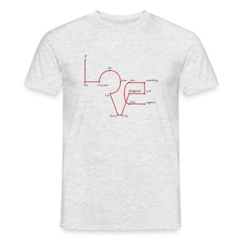 xoxo love you amore Flowers Women Valentine day 14 - Men's T-Shirt - heather grey - Front - AI Model Male 178 dark (178cm)