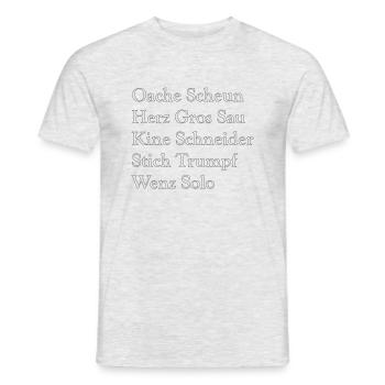 Schafkopf - Männer T-Shirt - Grau meliert - Vorne - AI Model Male 178 dark (178cm)