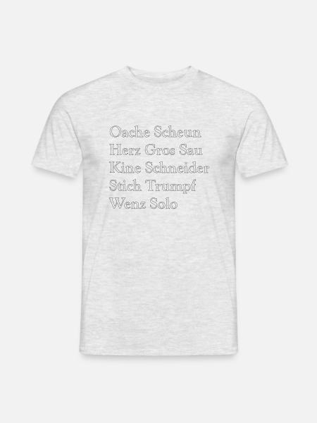 Schafkopf - Männer T-Shirt - Grau meliert