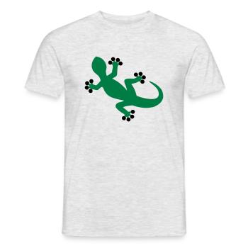 Gecko / Eidechse - Männer T-Shirt - Grau meliert - Vorne - AI Model Male 178 dark (178cm)