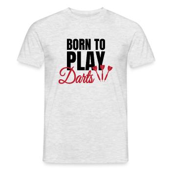 Born to Play Darts Dart Player - Männer T-Shirt - Grau meliert - Vorne - AI Model Male 178 dark (178cm)