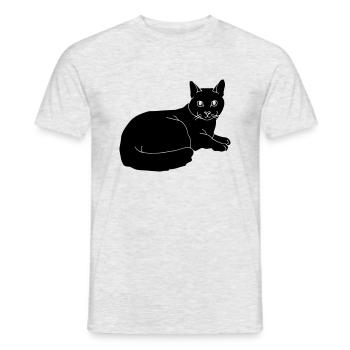 cat - Männer T-Shirt - Grau meliert - Vorne - AI Model Male 178 dark (178cm)