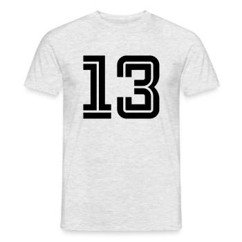 13f - Männer T-Shirt - Grau meliert - Vorne - AI Model Male 178 dark (178cm)