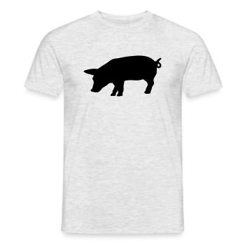 schwein_f1 - T-shirt homme - gris chiné - Devant - AI Model Male 178 dark (178cm)