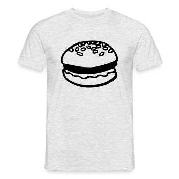 hamburger burger usa food retro design - T-shirt homme - gris chiné - Devant - AI Model Male 178 dark (178cm)