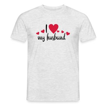 husband - Men's T-Shirt - heather grey - Front - AI Model Male 178 dark (178cm)