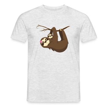 Mama Sloth With Baby - Men's T-Shirt - heather grey - Front - AI Model Male 178 dark (178cm)