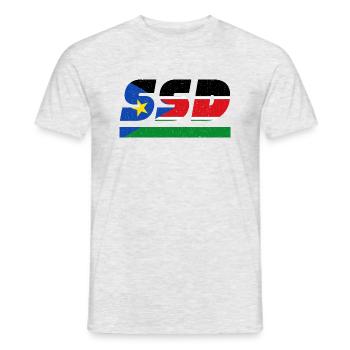 South Sudan flag SSD flag - Men's T-Shirt - heather grey - Front - AI Model Male 178 dark (178cm)