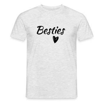 besties - Men's T-Shirt - heather grey - Front - AI Model Male 178 dark (178cm)