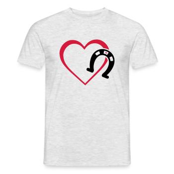 Symbole - Hufe Herz - Männer T-Shirt - Grau meliert - Vorne - AI Model Male 178 dark (178cm)